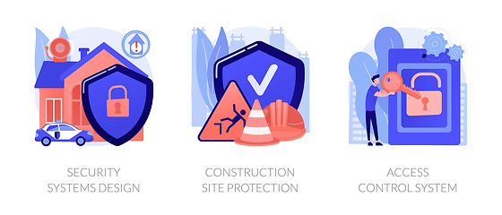 Image showing Construction security services abstract concept vector illustrations.