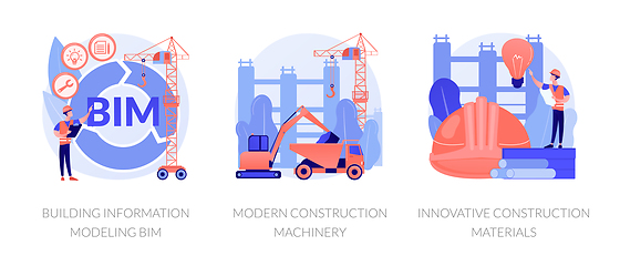 Image showing Construction technology innovation abstract concept vector illustrations.