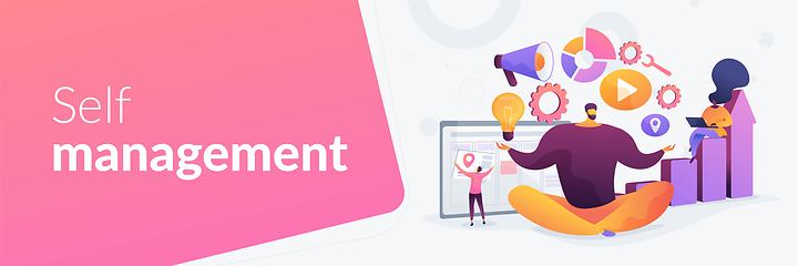Image showing Self management concept banner header