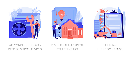 Image showing Builder contractor services abstract concept vector illustrations.