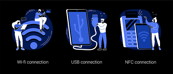 Image showing Device connectivity abstract concept vector illustrations.