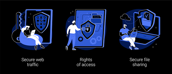 Image showing Data transfer abstract concept vector illustrations.