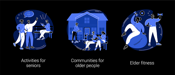 Image showing Retiree lifestyle abstract concept vector illustrations.