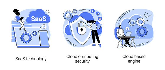 Image showing Cloud software abstract concept vector illustrations.