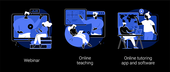 Image showing E-learning abstract concept vector illustrations.