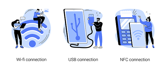 Image showing Device connectivity abstract concept vector illustrations.