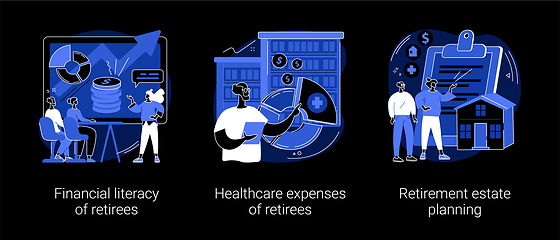 Image showing Retiree budget plan abstract concept vector illustrations.