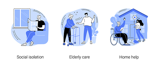 Image showing Older people living abstract concept vector illustrations.