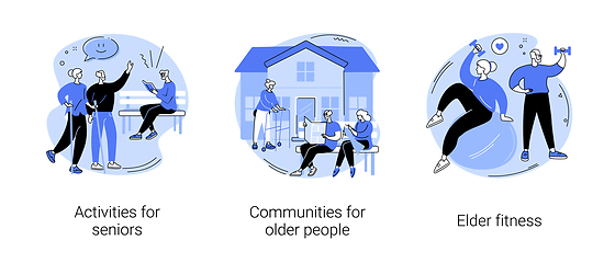 Image showing Retiree lifestyle abstract concept vector illustrations.