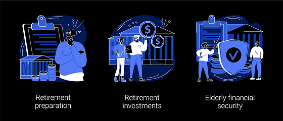 Image showing Retirement financial planning abstract concept vector illustrations.