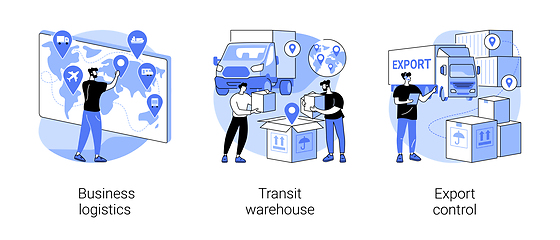 Image showing Smart logistics technologies abstract concept vector illustrations.