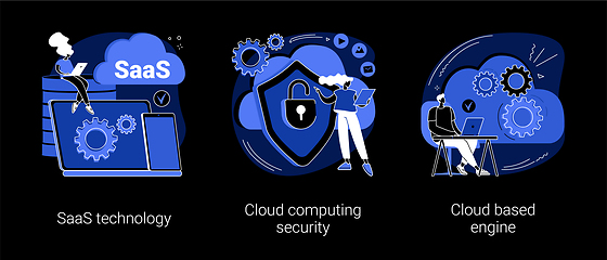 Image showing Cloud software abstract concept vector illustrations.