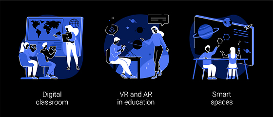 Image showing Interactive learning abstract concept vector illustrations.