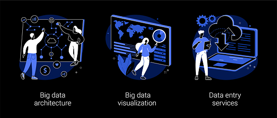 Image showing Information storage infrastructure abstract concept vector illustrations.