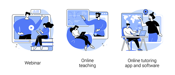 Image showing E-learning abstract concept vector illustrations.