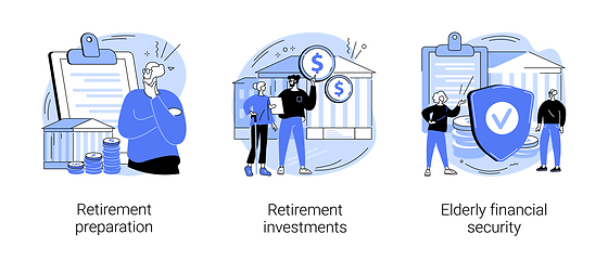 Image showing Retirement financial planning abstract concept vector illustrations.