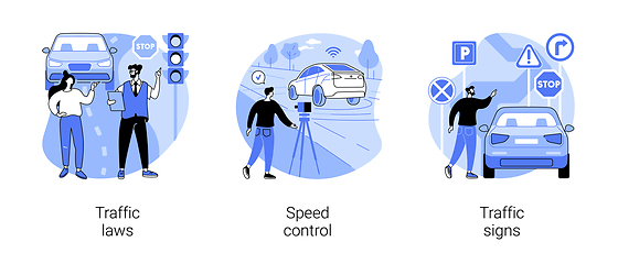 Image showing Vehicle movement regulation abstract concept vector illustrations.