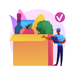 Image showing Box subscription service abstract concept vector illustration.