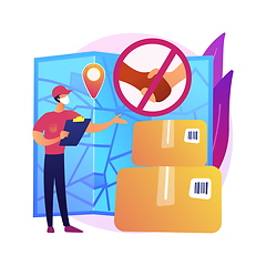 Image showing No-contact pick up and delivery abstract concept vector illustration.