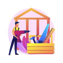 Image showing Carpenter services abstract concept vector illustration.