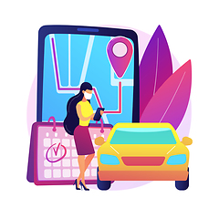 Image showing Set quick and efficient pickup service abstract concept vector illustration.