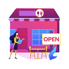 Image showing Restaurants reopening abstract concept vector illustration.