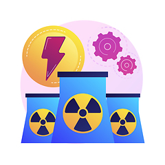 Image showing Nuclear power plant, atomic reactors, energy production vector concept metaphor.