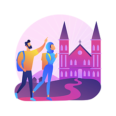 Image showing Christian pilgrimages abstract concept vector illustration.