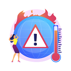 Image showing Earth climate change, temperature increase, global warming vector concept metaphor.