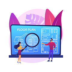 Image showing Real estate floor plan abstract concept vector illustration.