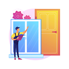 Image showing Windows and doors services abstract concept vector illustration.