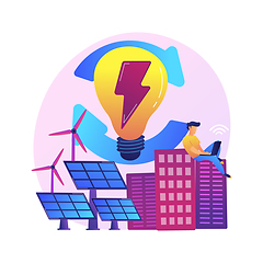 Image showing Electric charge, electricity generation, light production vector concept metaphor.