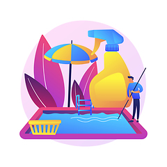 Image showing Pool and outdoor cleaning abstract concept vector illustration.