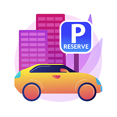 Image showing Reserve parking space for curbside pickup abstract concept vector illustration.