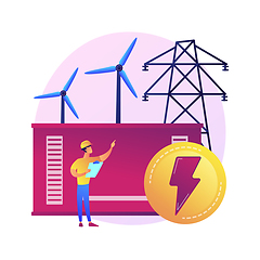 Image showing Power station, electrical energy generation, electricity production vector concept metaphor.