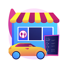 Image showing Drive-in restaurant abstract concept vector illustration.