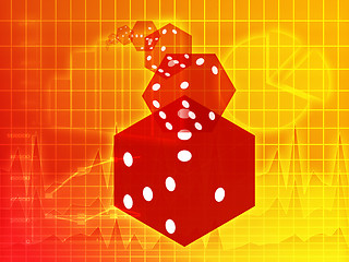 Image showing Rolling red dice illustration