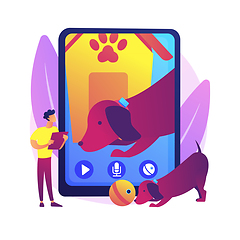 Image showing Robotic pet sitters abstract concept vector illustration.