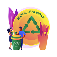 Image showing Biodegradable disposable tableware abstract concept vector illustration.