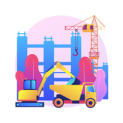 Image showing Modern construction machinery abstract concept vector illustration.