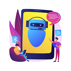 Image showing Chatbot virtual assistant abstract concept vector illustration.
