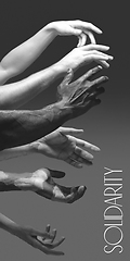 Image showing African and caucasian hands gesturing on gray studio background, tolerance and equality concept