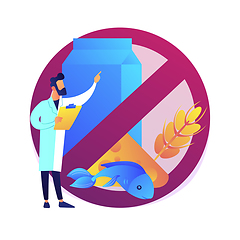 Image showing Food allergy abstract concept vector illustration.