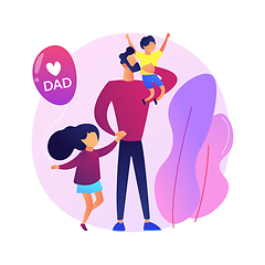 Image showing Single fathers abstract concept vector illustration.