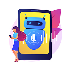 Image showing Chatbot voice controlled virtual assistant abstract concept vector illustration.