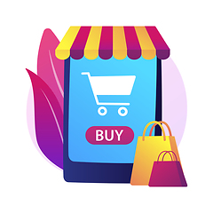 Image showing Online shopping abstract concept vector illustration.