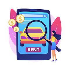 Image showing Rental car service abstract concept vector illustration.