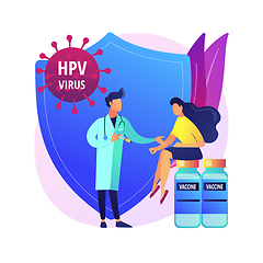 Image showing HPV vaccination abstract concept vector illustration.