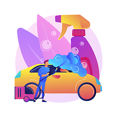 Image showing Car wash service abstract concept vector illustration.