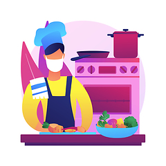 Image showing Quarantine cooking abstract concept vector illustration.